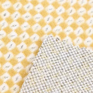 Winter Polyester Metallic Jacquard Fabric Yarn Dyed Plaid Breathable Windproof for Girls Clothing Heavyweight Soft Touch Knit