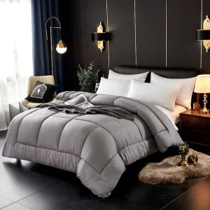 Winter Solid Color Thick Warm Brushed Embossed Cotton Comforter Queen King Size Hotel Home Soft Checkerboard patterned Quilts