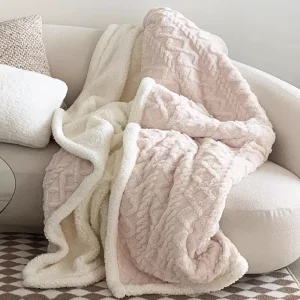 Winter Taffeta Fleece Thickened Solid Color Lightweight Blanket for Office Nap Sofa Cover Bed Use