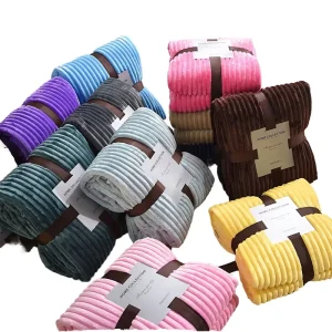 Winter Thickened Flannel Fleece Home Sofa Bed Throw Blanket Solid Color Office Nap Mink Blankets