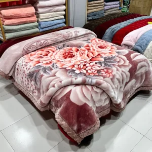 Winter Warm 100% Polyester 2 Ply Korean Mink Solid Raschel 4kg Arab Printed Geometric Super Soft Animal Cartoon Knitted Blanket
