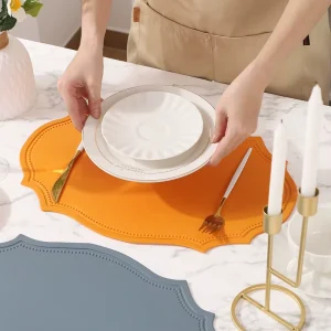 Wipe Clean Placemats for Dining Table Heat Resistant PVC Table Mats Indoor Outdoor