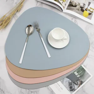 Wipeable PU Leather Place Mats Household Table Mats for Kitchen Dining Table Non-Slip Easy Clean Placemat