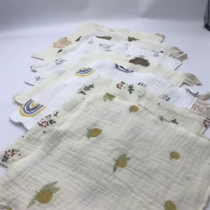 Wiping and Burping Cloth for Newborns Woven Combed Bubble Fabric Sample Customization Service Available