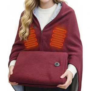 Wireless Heated Blanket Electric Heated Throw Blanket with Zipper Design 3 Heating Levels