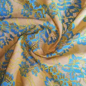 With Flower Customized Color Three dimensional Bone Thread Brocade Fabric for Wedding Dress Home Textile Jacquard Silk Fabric