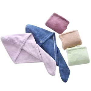 Women Girls Anti Frizz Hair Turban Custom Embroidery Logo Microfiber Hair Towel Wrap Super Absorbent Quick Dry Hair Towel Wrap