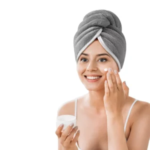 Women Hair Drying Towels with Button Microfiber Hair Towels Wrap for Fast Drying Hair Turbans