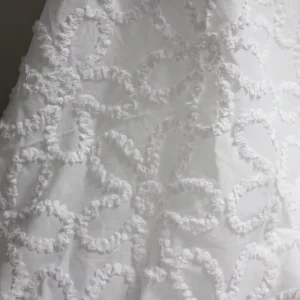Women’s 3D Embroidered Breathable Eco Friendly Polyester Mesh Fabric Sequin Material Dress