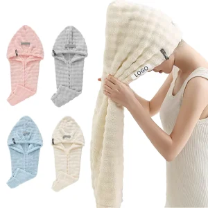 Women’s Cloud Coral Velvet Microfiber Hair Drying Towel Quick Drying Cap Hat for Bathroom Use