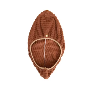 Women’s Coral Fleece Thickened Super Absorbent Wide Striped Hair Drying Cap & Towel
