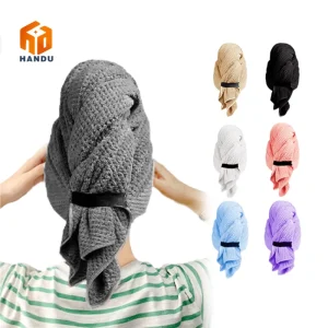 Women’s Custom Logo Microfiber Hair Drying Towel Wrap Quick Dry Turban with Compressed Feature