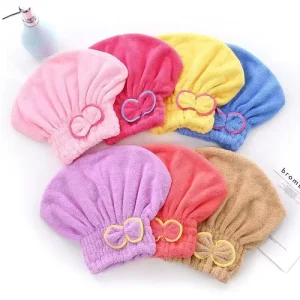 Women’s Cute Korean Dry Hair Towel Wrap Quick-Dry Microfiber Rectangle Solid Color Custom Logo for Home Use