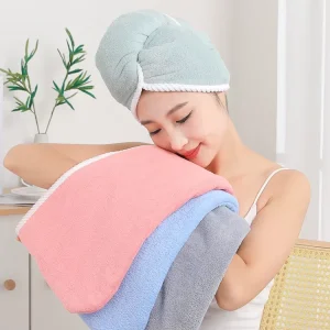 Women’s Double Layer Dry Hair Towel Thickened Absorbent Jacquard Coral Velvet Shower Cap Customizable Logo Quick Dry