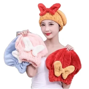 Women’s Dual Layer Dry Hair Towel Thickened Quick Dry Towel Fabric Shower Cap Embroidered Quick Dry Towel Scrunchie Hair Drying