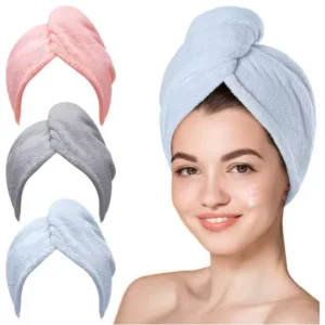 Women’s Hair Drying Cap Turban Thickened Absorbent Quick Dry Soft Coral Velvet Cut Edging Hooded Towel