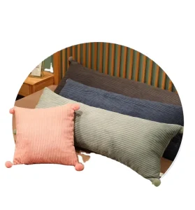 Women’s Long Rectangular Bed Pillow with Removable & Washable Knitted Technique for Reading & Bed Rest