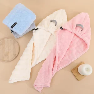 Women’s Microfiber Anti Frizz Turban Wrap Quick Dry Hair Drying Bath Towel with Customizable Logo for Home and Hotel Use