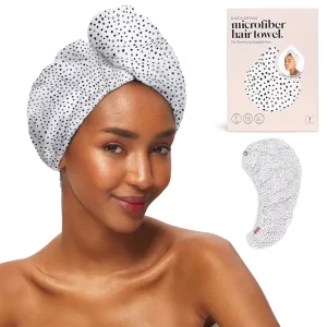 Women’s Microfiber Hair Drying Towel Super Absorbent Quick Dry Anti Frizz Wrap for Long Short Hair Micro Dot Turbans for Hair