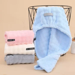 Women’s Microfiber Quick Dry Hair Drying Towel Customizable Logo Anti Frizz Turban Wrap for Home Use