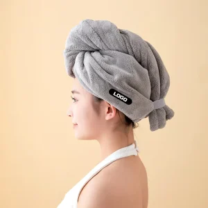 Women’s Microfiber Thickened Wide Tail Fast Drying Solid Color Hair Drying Towel Anti Frizz Wrap for Styling Dry Hair