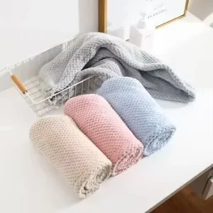 Women’s Round Striped Microfiber Bath Towel Quick Dry Absorbent for Home Shower & Bathroom Use