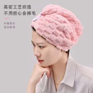 Women’s Soft Coral Velvet Microfiber Hair Dryer Towel Quick Drying and Super Absorbent Custom Woven Salon Headscarf