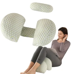 Women’s U Shaped Latex Belly Cotton Pregnancy Pillow with Memory Foam Support Full Body Back Sleeping for Maternity
