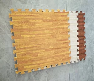 Wood Grain EVA Interlocking Foam Gymnastics Mat Non Slip Waterproof Durable 10mm Thick Custom Puzzle Floor Mats for Home Bedroom