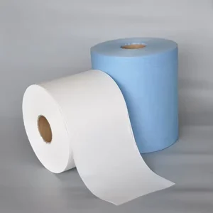 Wood Pulp Polyester Spunlace Nonwoven Fabric Breathable Waterproof Mesh Cross Pattern OEKO TEX Certified
