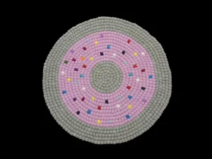 Wool Pom Pom Rug Handmade Confetti Dot Wool Felt Ball Floor Mat Soft Non Slip Area Carpet for Bedroom Nursery Kids Decor