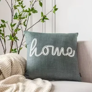Words Rope Embroidered Throw Pillow Covers Soft Modern Sofa Cushion Covers Home Decor Waist Support
