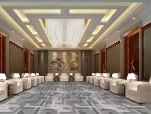 Worldwide Interior Contractor Wall to Wall Polyester Broadloom Carpet Silent Custom Drawing Free Swatch Monthly Restock
