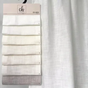 Woven 100% Polyester Heavyweight Slub Linen Look Curtain Fabric Light Filtering
