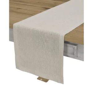 Woven 100% Pure Linen Solid Pattern Customizable Light Natural Table Runner 72 Inches Long 14×72 Inch Dining Spring
