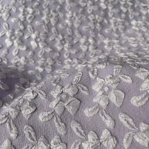 Woven 100% Textured Polyester Jacquard Textile Fabrics for Making 3D Raised Jacquard Jumpsuit With Elastic Waistband Tie Straps
