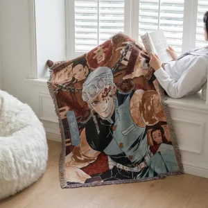 Woven Anime Design Jacquard Blanket 130x160cm Custom Sofa Wall Tapestry Dorm Decor Picnic Home Four Seasons Polyester Cotton