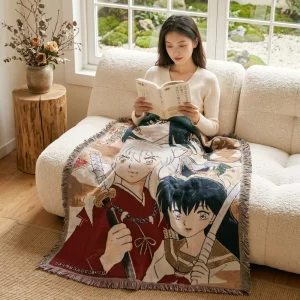 Woven Anime Design Jacquard Blanket 130x160cm Custom Sofa Wall Tapestry Dorm Decor Picnic Home Four Seasons Polyester Cotton