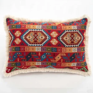 Woven Cartoon 30% Cotton 70% Polyester Throw Pillow Covers Custom Embroidery Magnetic Anti Static Removable Washable Cushion Cover