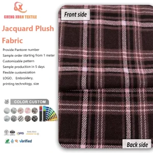Woven Check Jacquard Plush Fabric Nordic Style Bedding Sofa Cover and Soft Furnishing Special High Quality Fabric