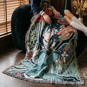 Woven Chunky Blanket Anime Jacquard Custom 130x160cm 4.3×5.2ft Factory Direct Sofa Throw Wall Art Picnic Four Seasons