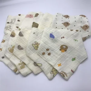 Woven Combed Bubble Fabric Printed Absorbent Gauze Cloth Newborns Baby Boys Girls Garment Hand Face Wiping Burping Upholstery