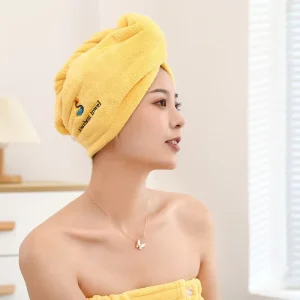 Woven Coral Fleece Reusable Hair Drying Cap & Absorbent Animal Print Hair Wrapping Towel for Post Wash Drying