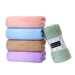 Woven Coral Velvet Towels Solid Color Custom Logo for Salon Nail Use