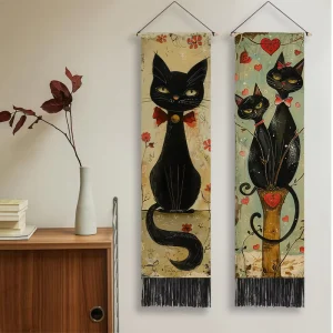 Woven Custom Wall Hanging Tapestry Decorative Fabric Banner for Home Decor Wedding & Birthday