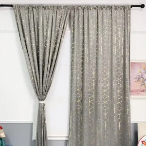 Woven Dyed Velvet Blackout Curtain Fabric Medium Weight Heat-Insulation Window Covering
