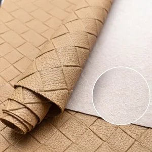 Woven Embossed Synthetic Leather Basket Weave PVC Leather Fabric for Handbags Wallets Upholstery Decoration