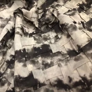 Woven Fancy Pleat Dress Cloth Digital Printed Polyester Crepe Fabric for Handbag