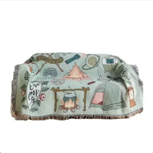 Woven Jacquard Tapestry Outdoor Travel Rugs Camping Mat Picnic Rugs OPP Bag Wearable Blanket Fast Delivery Woven Cotton Blend