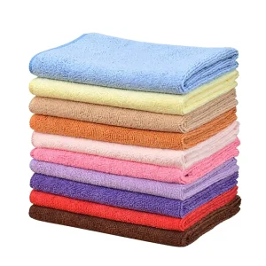 Woven Microfiber Quick Dry Home Car Wash Towel Strong Water Absorption Soft Abrasion Resistant Lint Free Solid Color